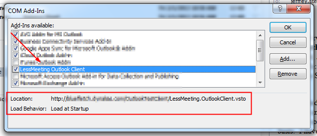 Outlook Add-Ins Menu2